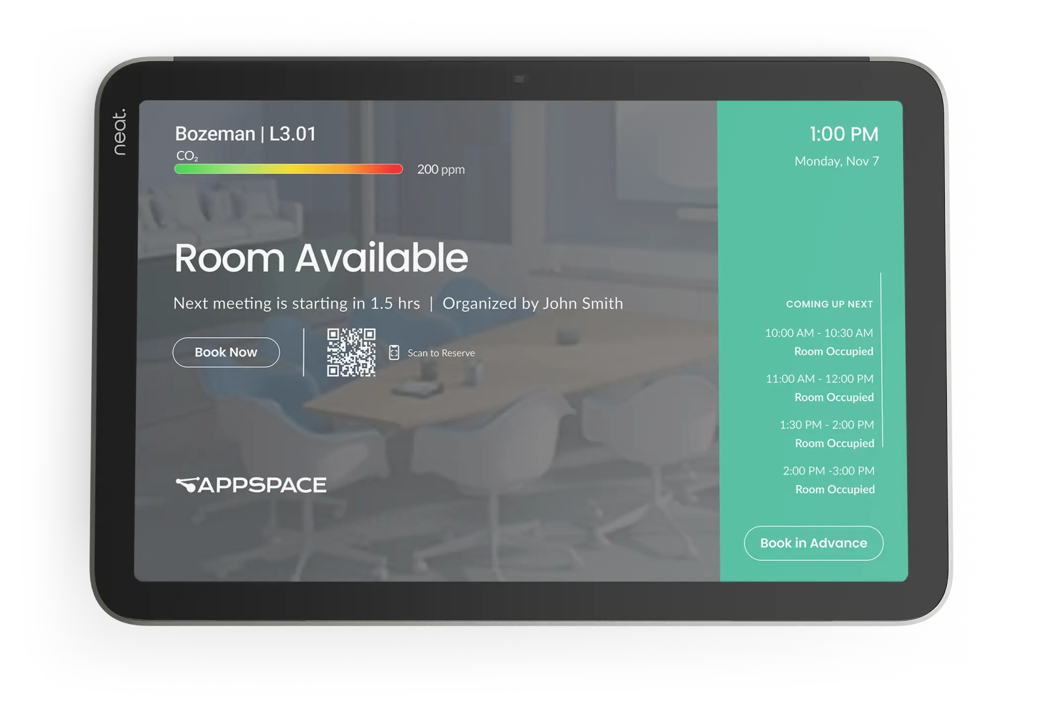 Appspace running on Neat Pad Pro.