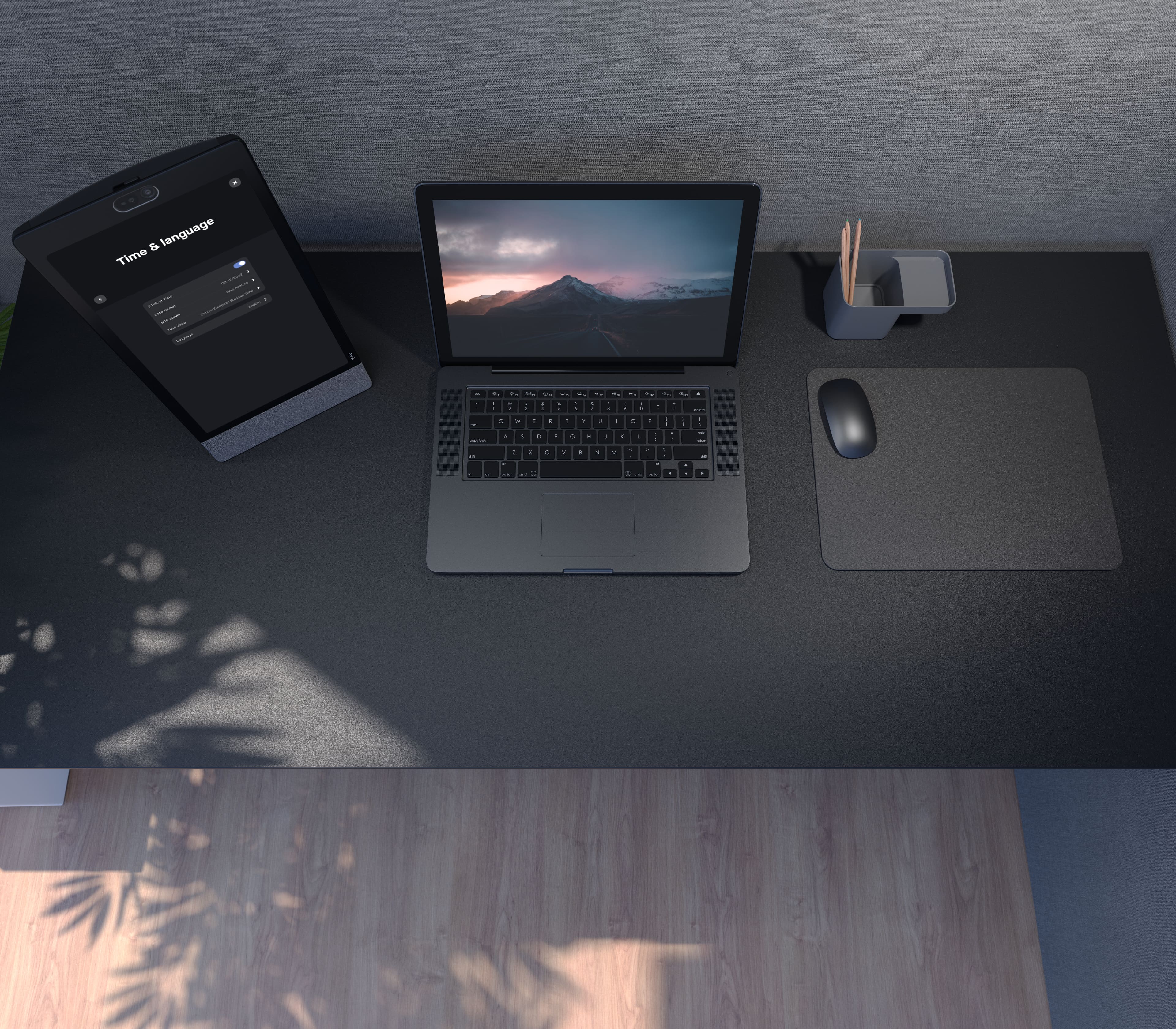 A laptop on a desk with Neat Pulse visible on the screen